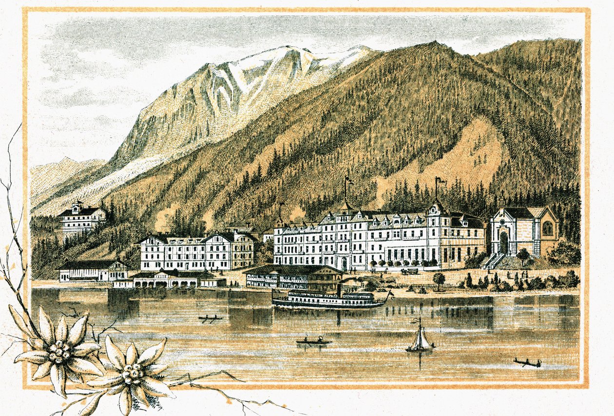 Hotel Scholastika nad jeziorem Achensee Achen Tyrol Austria około 1900 autorstwa Unbekannt