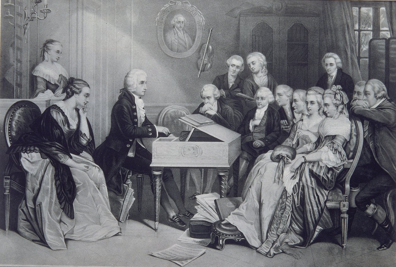 Koncert domowy u rodziny Mozartów w Wiedniu, XIX w. autorstwa Unbekannt
