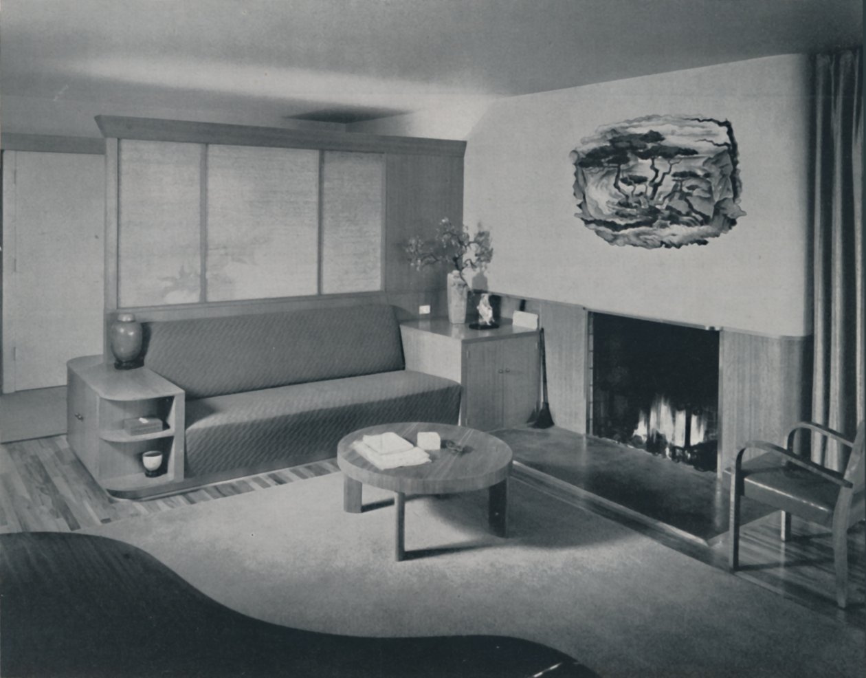 Dom przy Pomona, Kalifornia - salon z drugiej strony przegrody, 1942 autorstwa Unbekannt