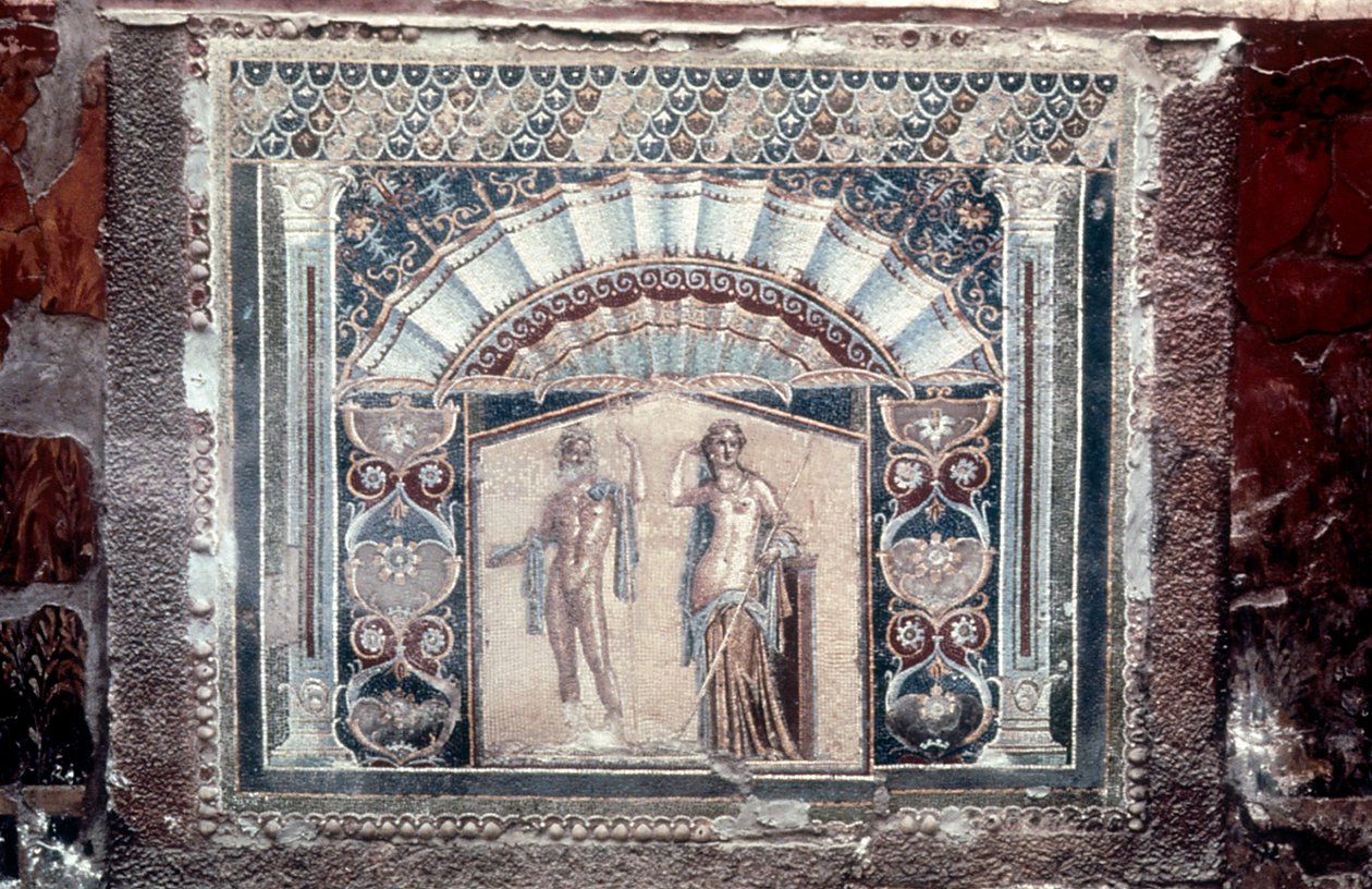 Mozaika Dom Neptuna i Amfitryty, Roman, Herkulanum, c69 autorstwa Unbekannt