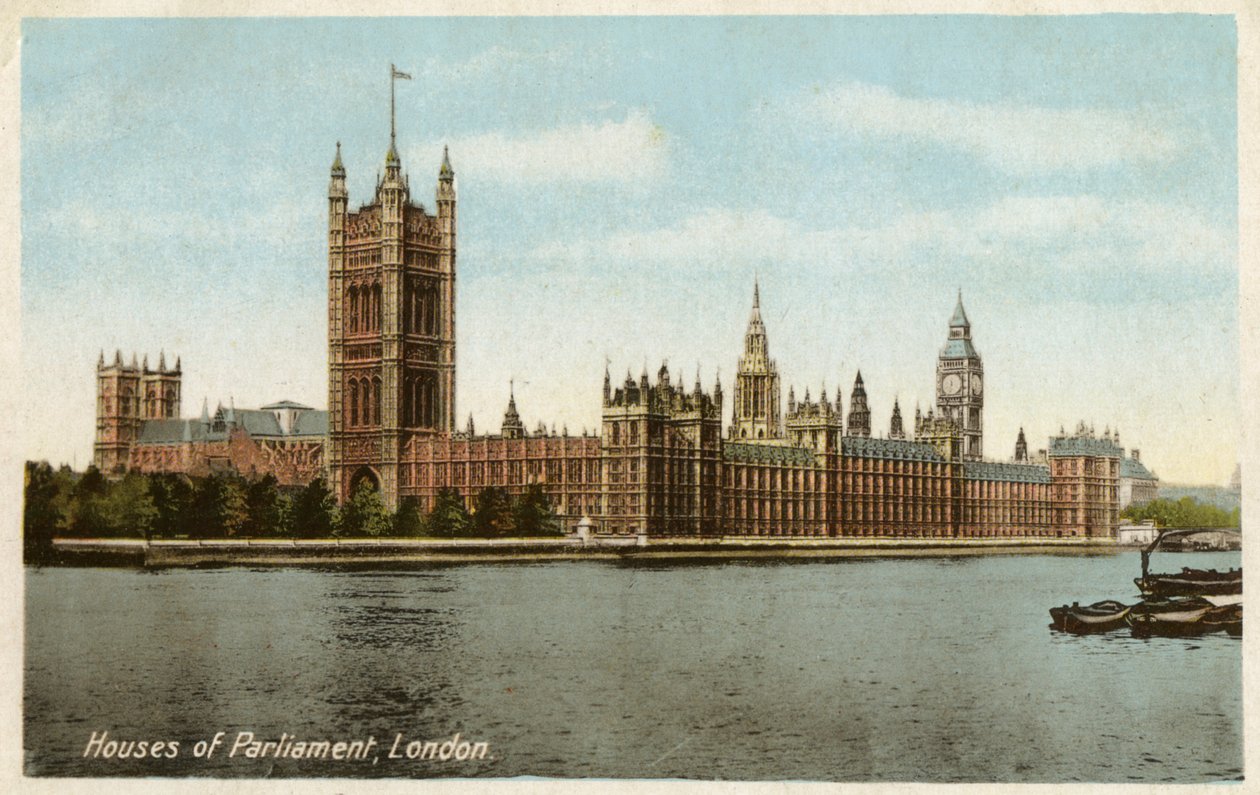 Houses of Parliament, Westminster, Londyn, XX wiek autorstwa Unbekannt