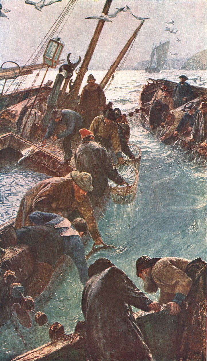 Jak złapaliśmy pilchards, 1895, c1902. autorstwa Unbekannt