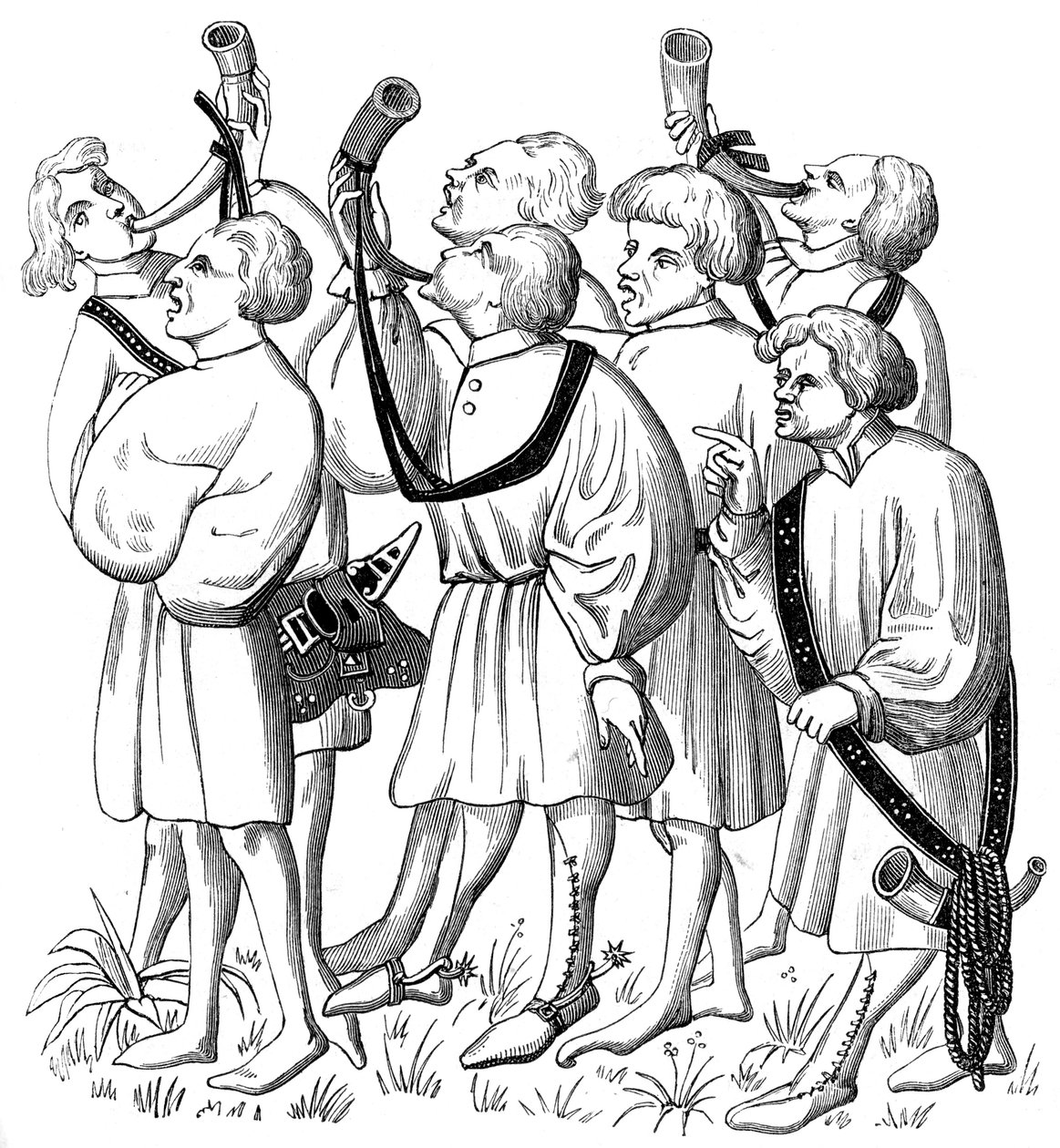 Jak krzyczeć i dmuchać w rogi, XV wiek 1849 autorstwa Unbekannt