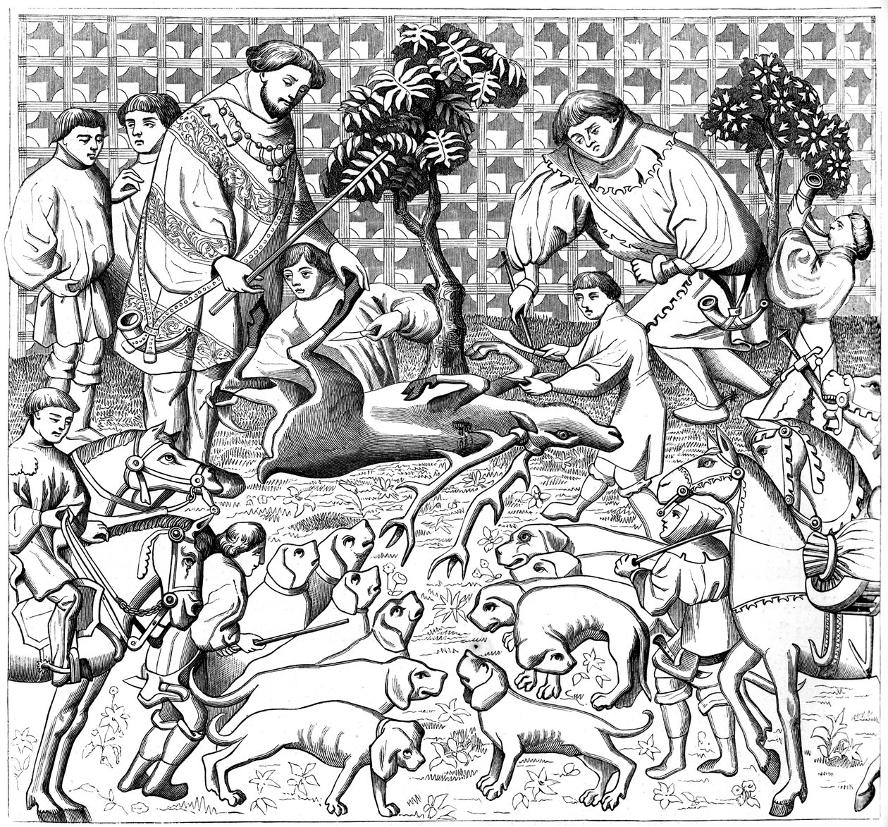 Jak oskórować jelenia, XV wiek, 1849 autorstwa Unbekannt