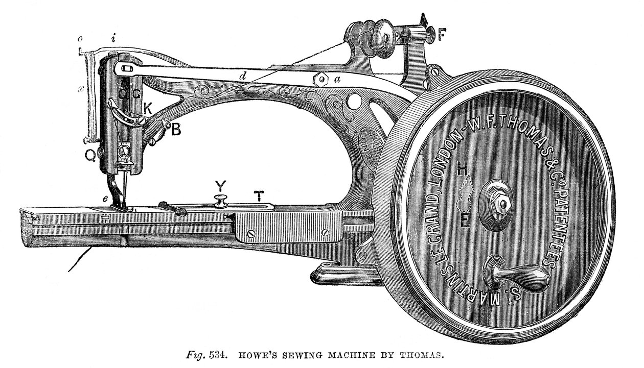 Maszyna do szycia Howes, Thomas, 1866 autorstwa Unbekannt