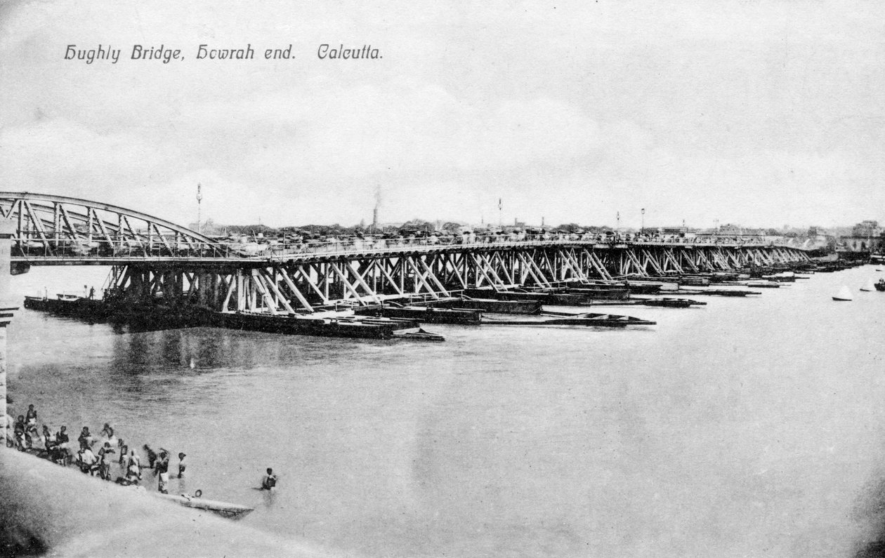 Howrah Bridge nad rzeką Hooghly, Kalkuta, Indie, początek XX wieku autorstwa Unbekannt