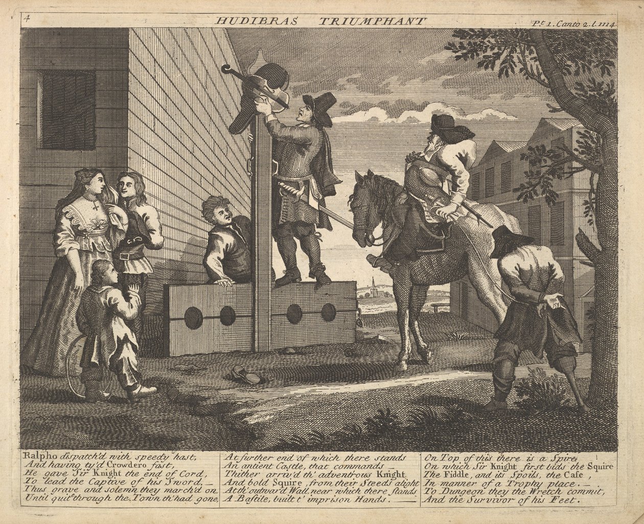 Hudibras Triumphant Plate 4: Ilustracje do Samuela Butlersa Hudibras, 1725-30 . autorstwa Unbekannt