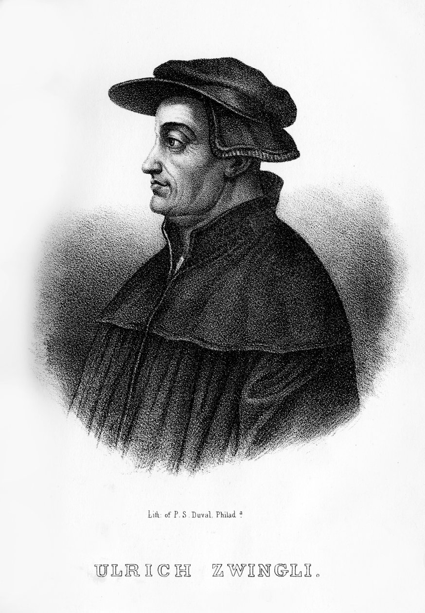 Huldrych Zwingli, szwajcarski teolog, 1854 autorstwa Unbekannt
