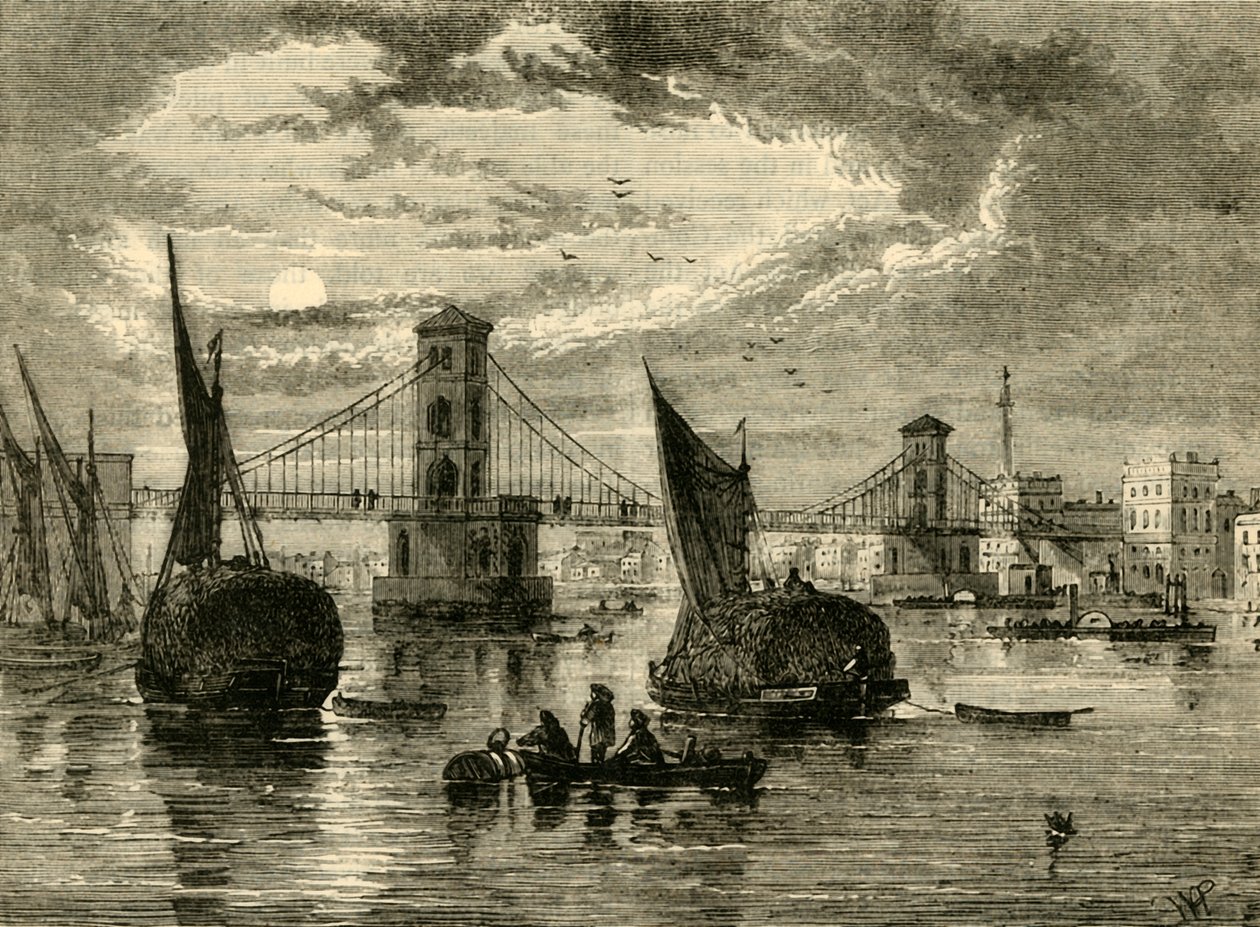 Most wiszący Hungerford, 1850, 1881. autorstwa Unbekannt