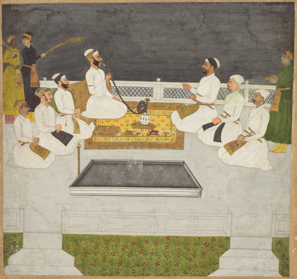 Husain Ali Khan zabawiający swoich braci Bracia Sayyid, ok. 1930 r. 1712-19. autorstwa Unbekannt