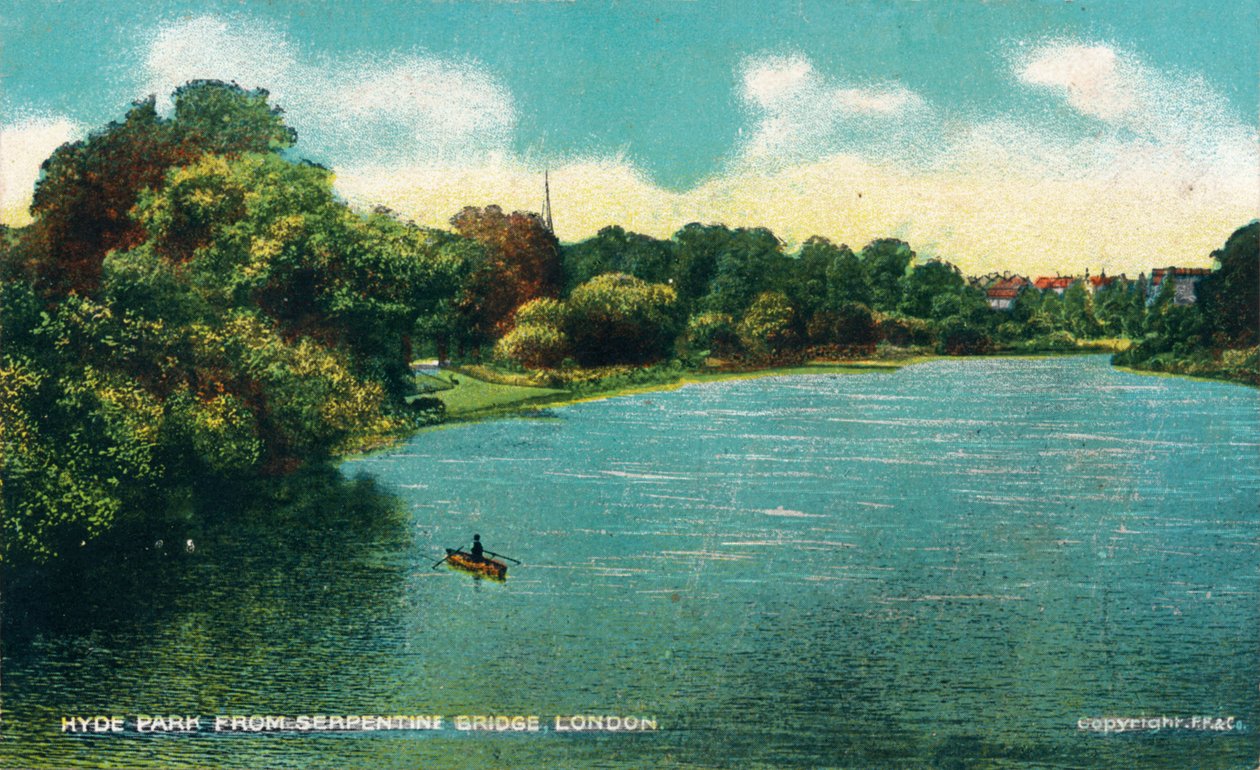 Hyde Park od Serpentine Bridge, Londyn, c1910. autorstwa Unbekannt