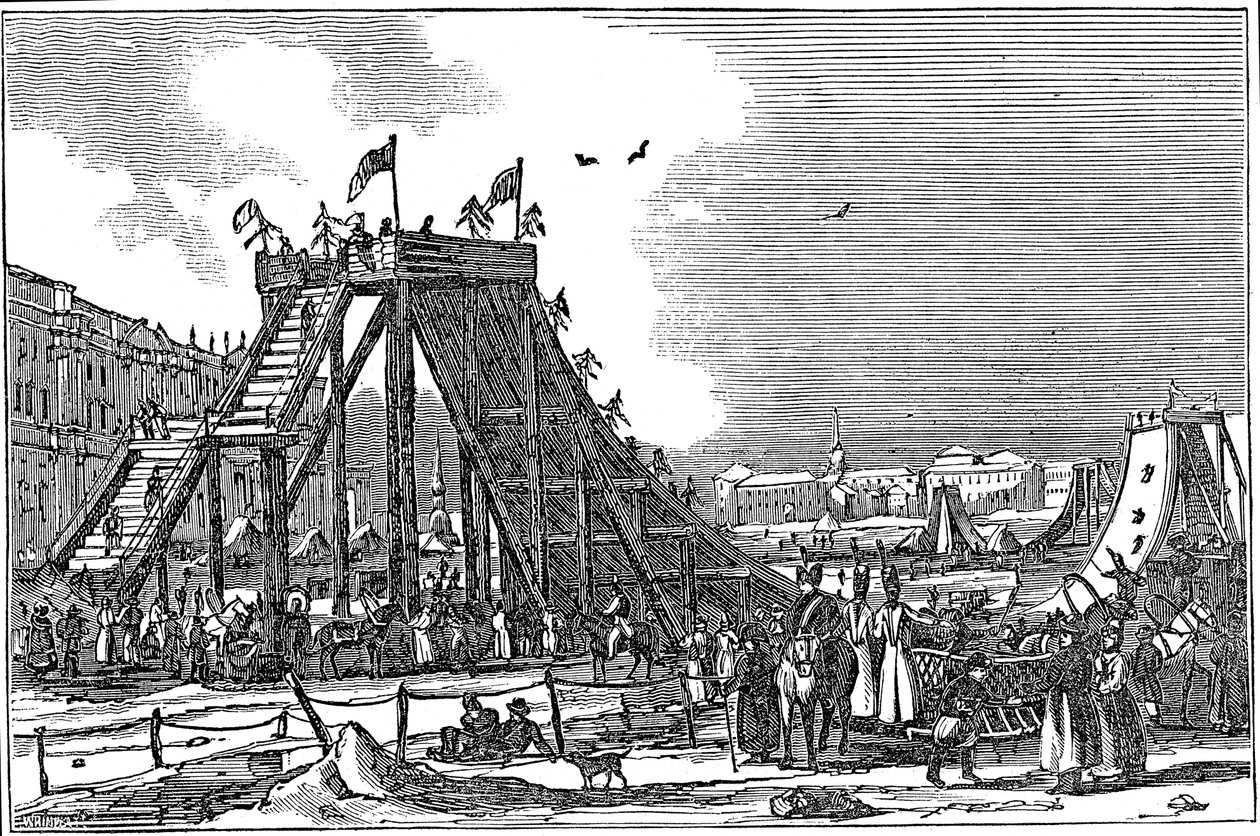 Góra Lodowa, sztuczny tor saneczkowy, Rosja, 1833 autorstwa Unbekannt