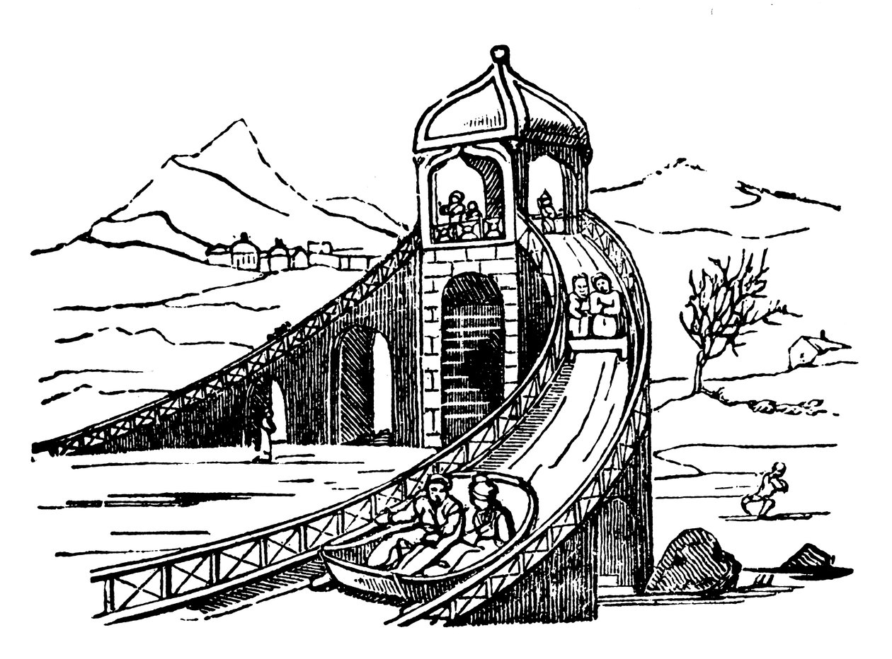 Góra Lodowa, sztuczny tor saneczkowy, Rosja, 1836 autorstwa Unbekannt
