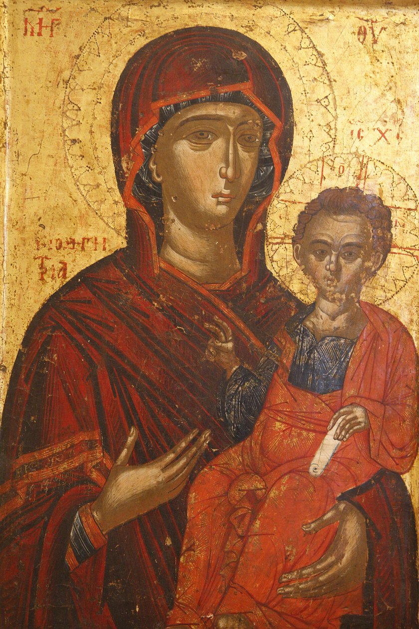 Ikona : Sta Mary Hodigitria (XVI w.), Berat, Albanie autorstwa Unbekannt