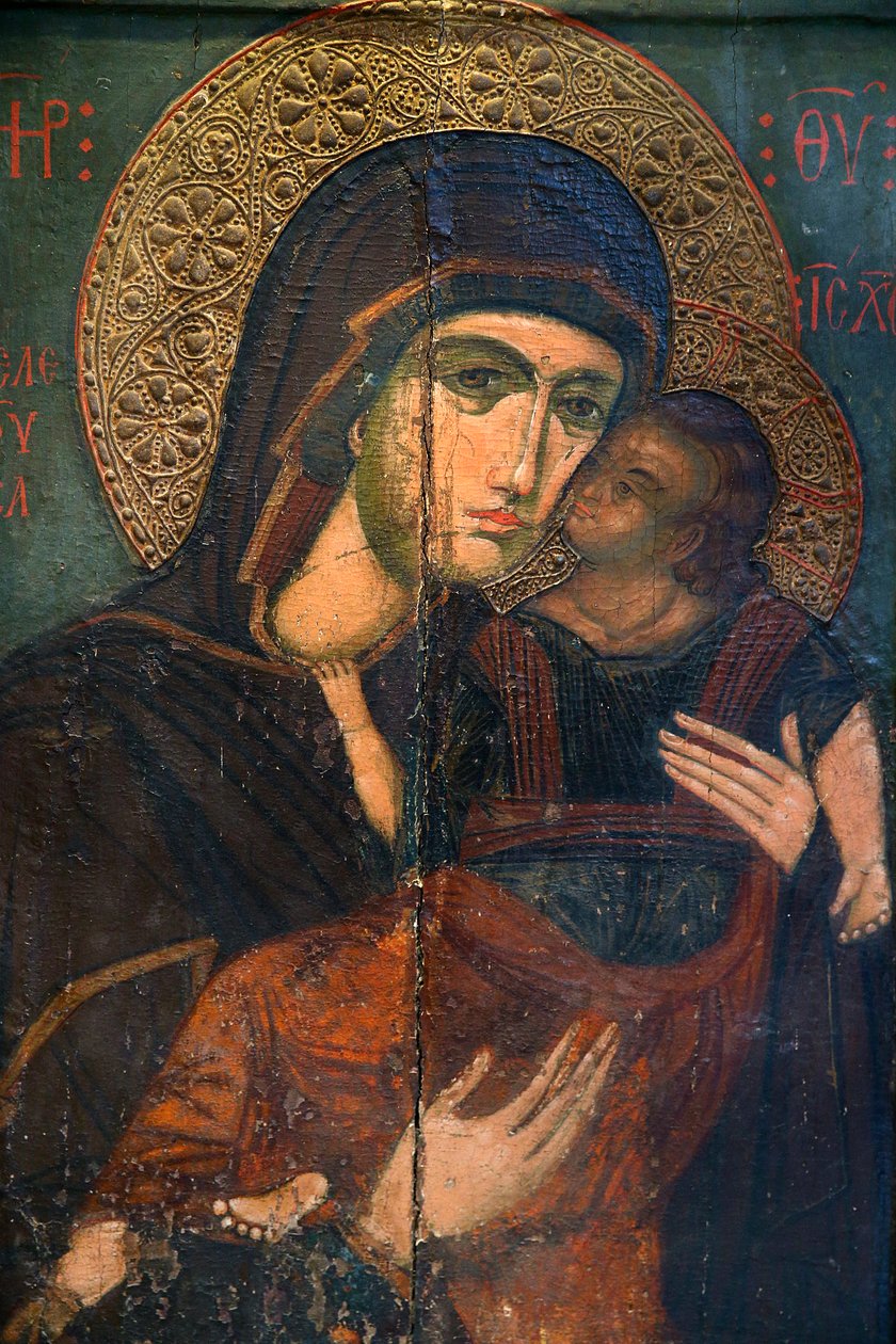 Ikona w bizantyńskim muzeum Pedoulas: Dziewica Eleousa autorstwa Unbekannt