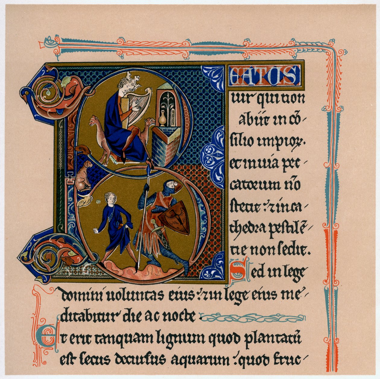 Iluminowana pierwsza litera B, XIII wiek, 1901 autorstwa Unbekannt