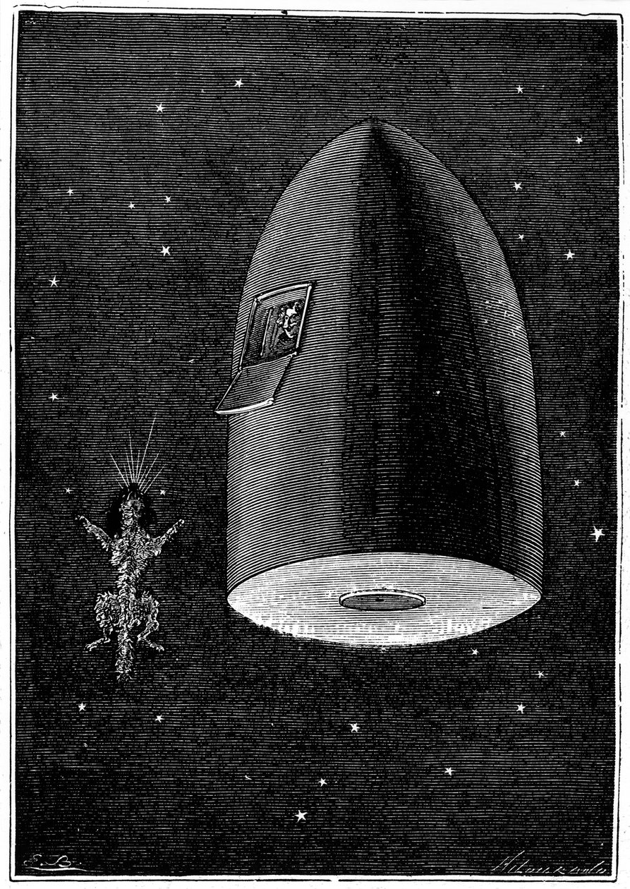 Ilustracja z Ziemi na Księżyc autorstwa Juliusza Verne