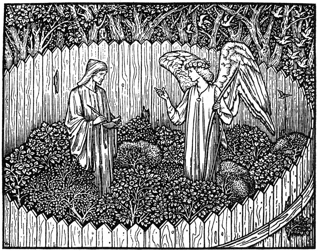 Ilustracja z wydania Kelmscott Press prac Geoffreya Chaucera, 1896 1964 autorstwa Unbekannt