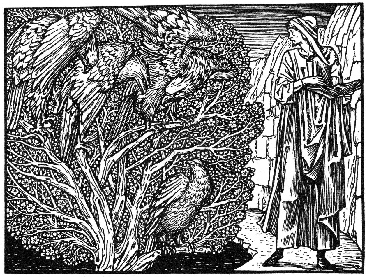 Ilustracja z wydania Kelmscott Press prac Geoffreya Chaucera, 1896 1964 autorstwa Unbekannt