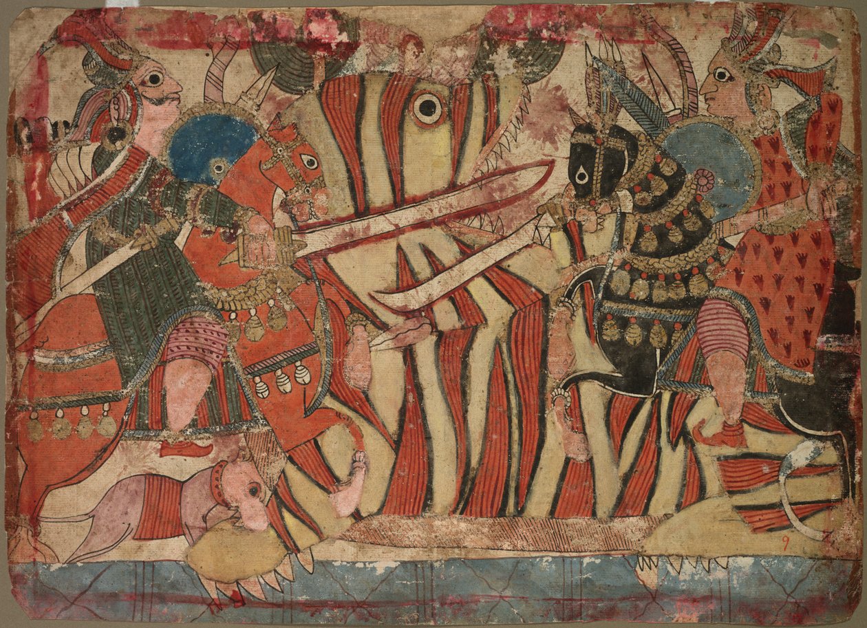 Ilustracja Mahabharaty, c. 1800. autorstwa Unbekannt