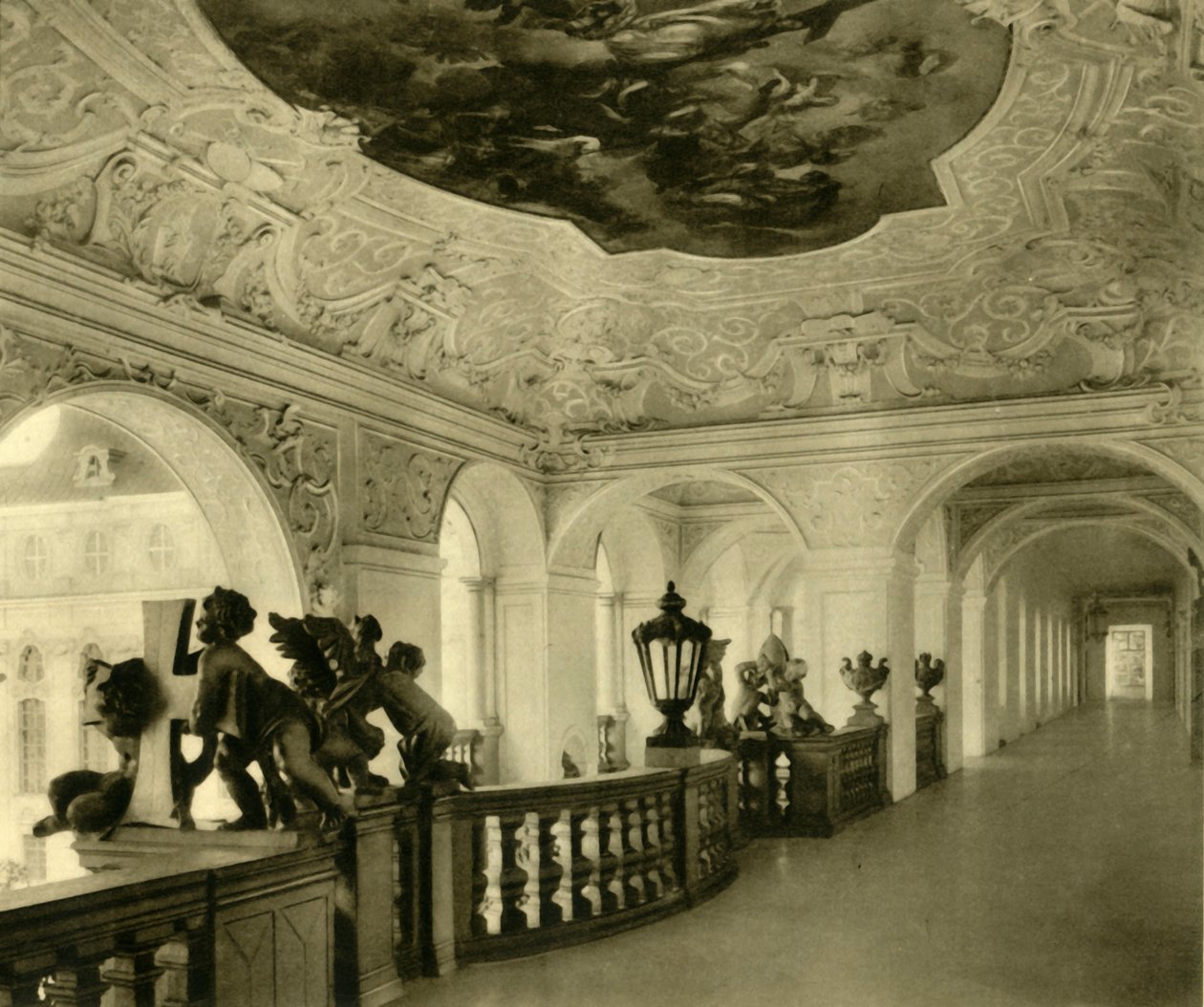 Cesarskie schody, klasztor św. Floriana, Sankt Florian, Górna Austria, ok. 1935. autorstwa Unbekannt