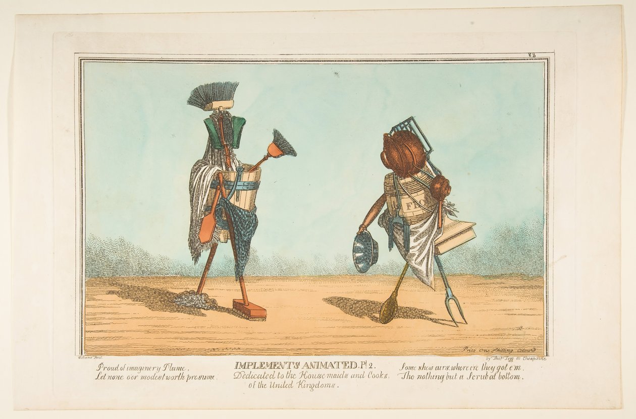 Maszyny Animowane, Pl. 2, Dedykowany pokojówkom i kucharzom z Wielkiej Brytanii, ca. 1811. autorstwa Unbekannt