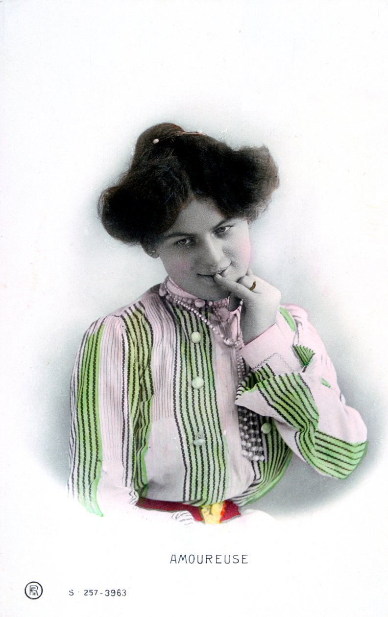 Zakochana, francuska pocztówka, ok. 1900 autorstwa Unbekannt