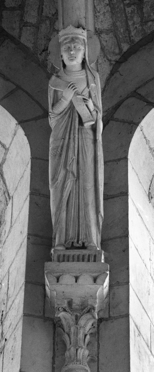 Upadek głowicy bojowej, Królowa Starego Testamentu. Anonimowa rzeźba. Kolegiata Saint Sylvain, Levroux (Indre) autorstwa Unbekannt