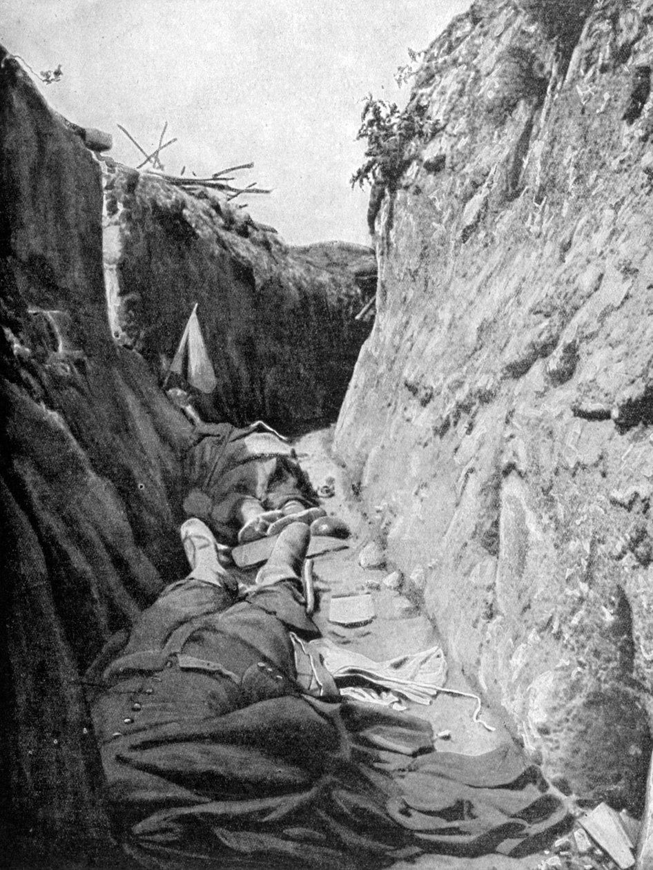 W jednym z okopów Quennevières, bitwa pod Szampanią, 1915 autorstwa Unbekannt