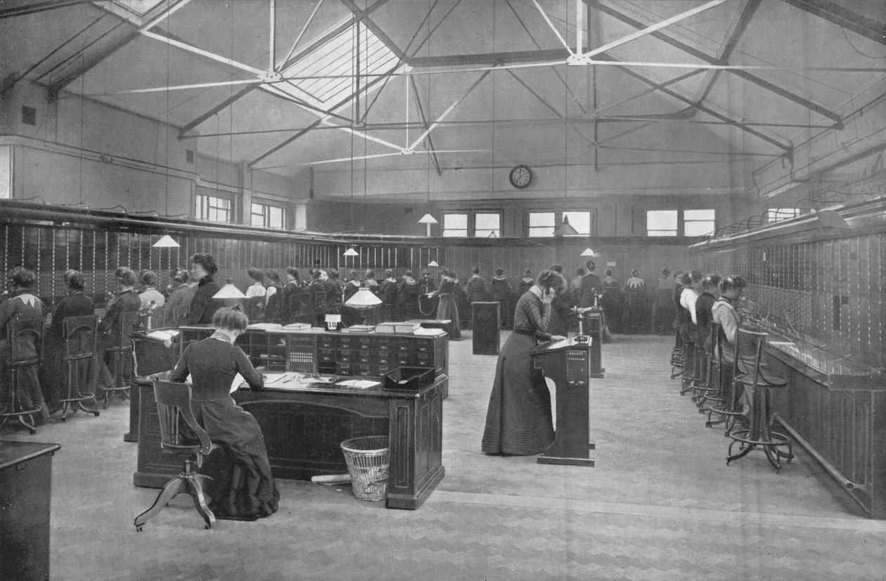W Centralnej Centrali Telefonicznej Poczty, City of London, c1903 1903 autorstwa Unbekannt