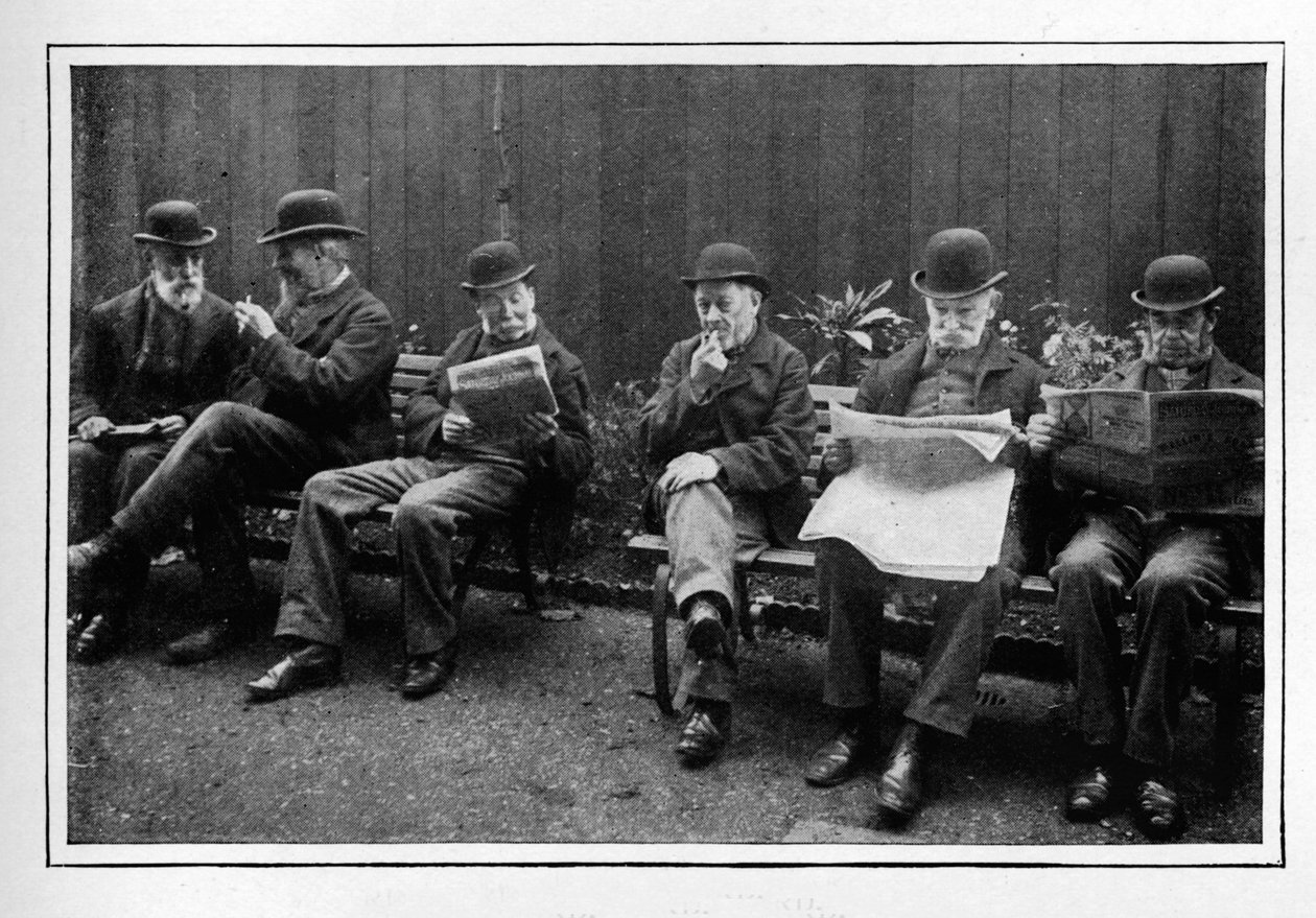 Na przewietrzanym podwórzu, St Marylebone Workhouse, Luxborough Street, Londyn, c1901 1903 autorstwa Unbekannt