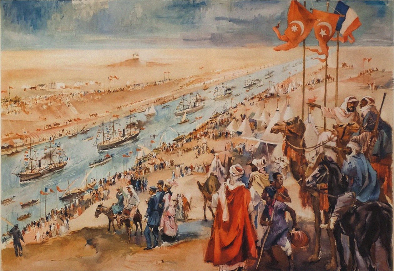 Ceremonia inauguracji Kanału Sueskiego w Port-Said, 17 listopada 1869, 1869. autorstwa Unbekannt