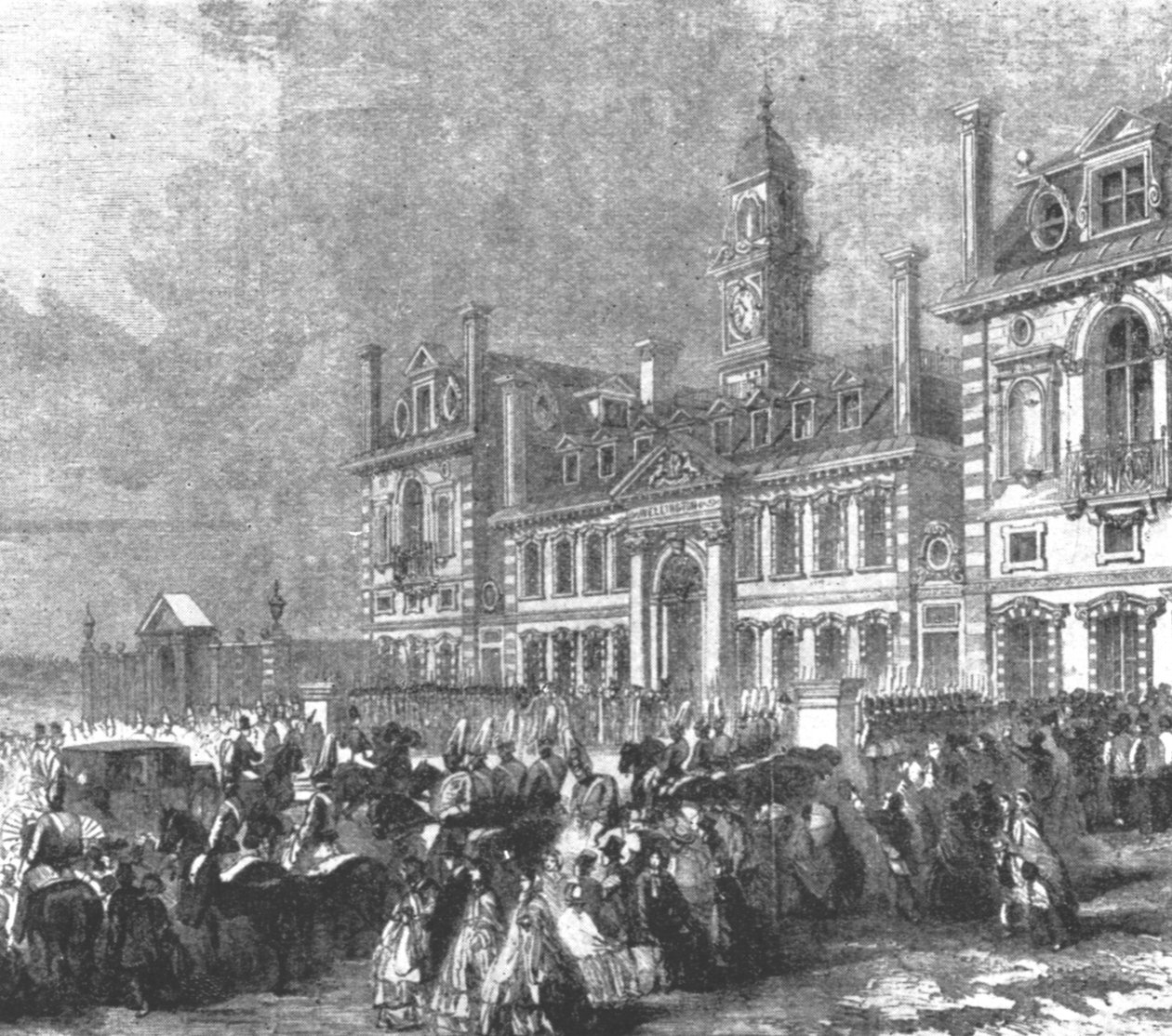 Inauguracja Wellington College w Sandhurst: przybycie królowej Wiktorii, 1859, 1901. autorstwa Unbekannt