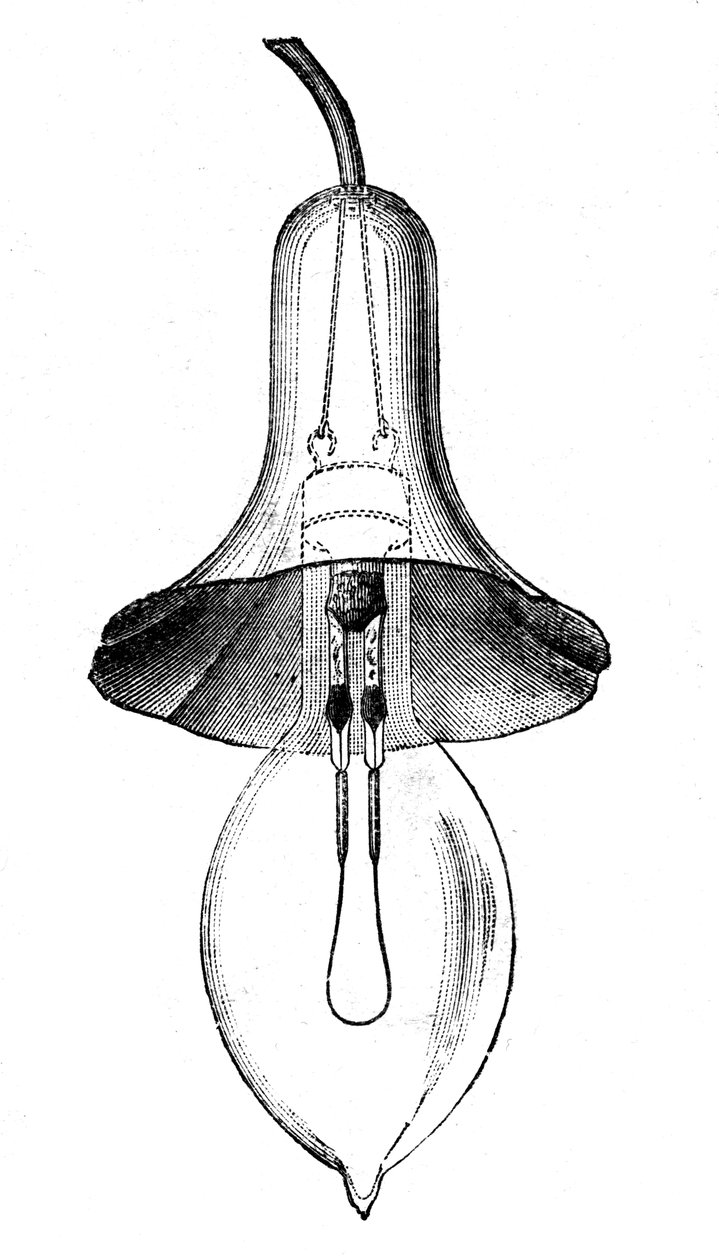 Żarówka żarowa, lampa jarzeniowa, firmy Lane-Fox, 1883. autorstwa Unbekannt