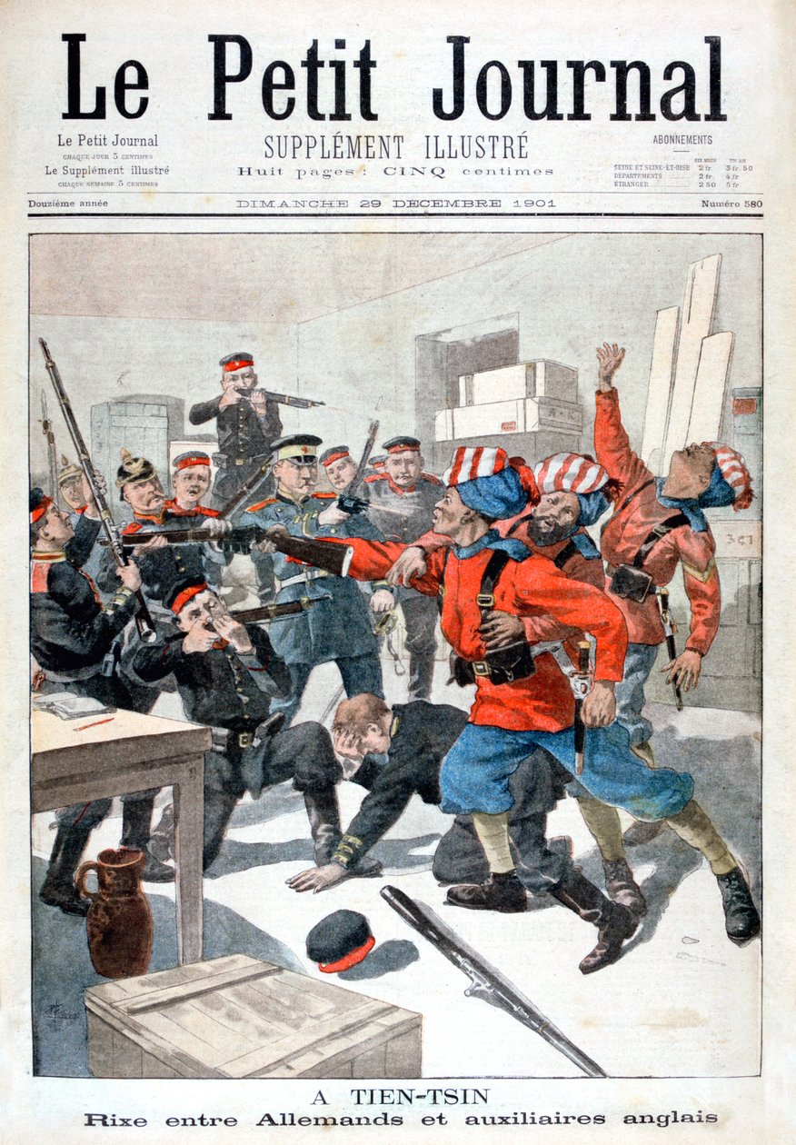 Incydent między wojskami niemieckimi a brytyjskimi oddziałami pomocniczymi, Tientsin, Chiny, 1901 autorstwa Unbekannt