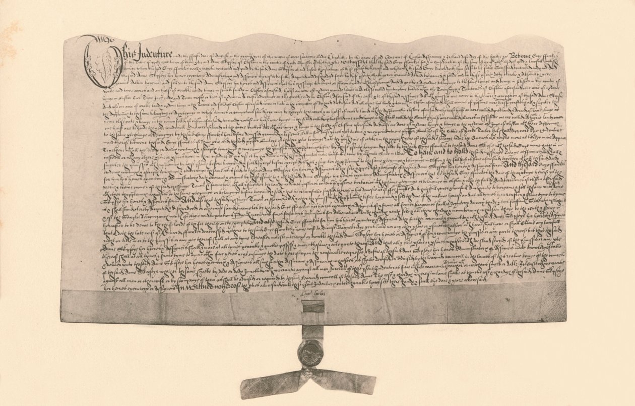 Indenture na sprzedaż ziemi, podpisane przez Guya Fawkesa, początek XVII w., 1901 autorstwa Unbekannt