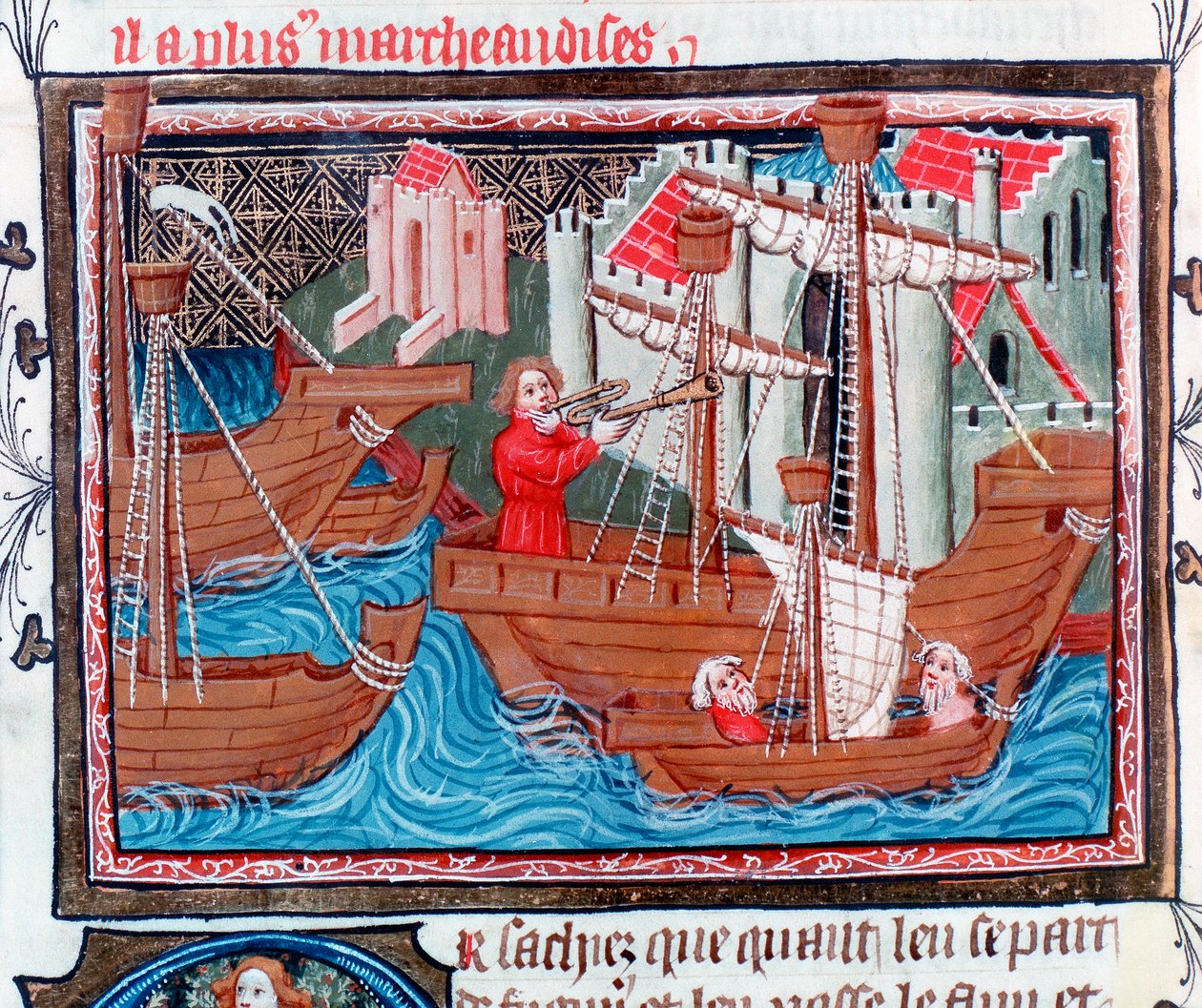 Indyjskie żaglowce opisane przez Marco Polo, XV wiek autorstwa Unbekannt