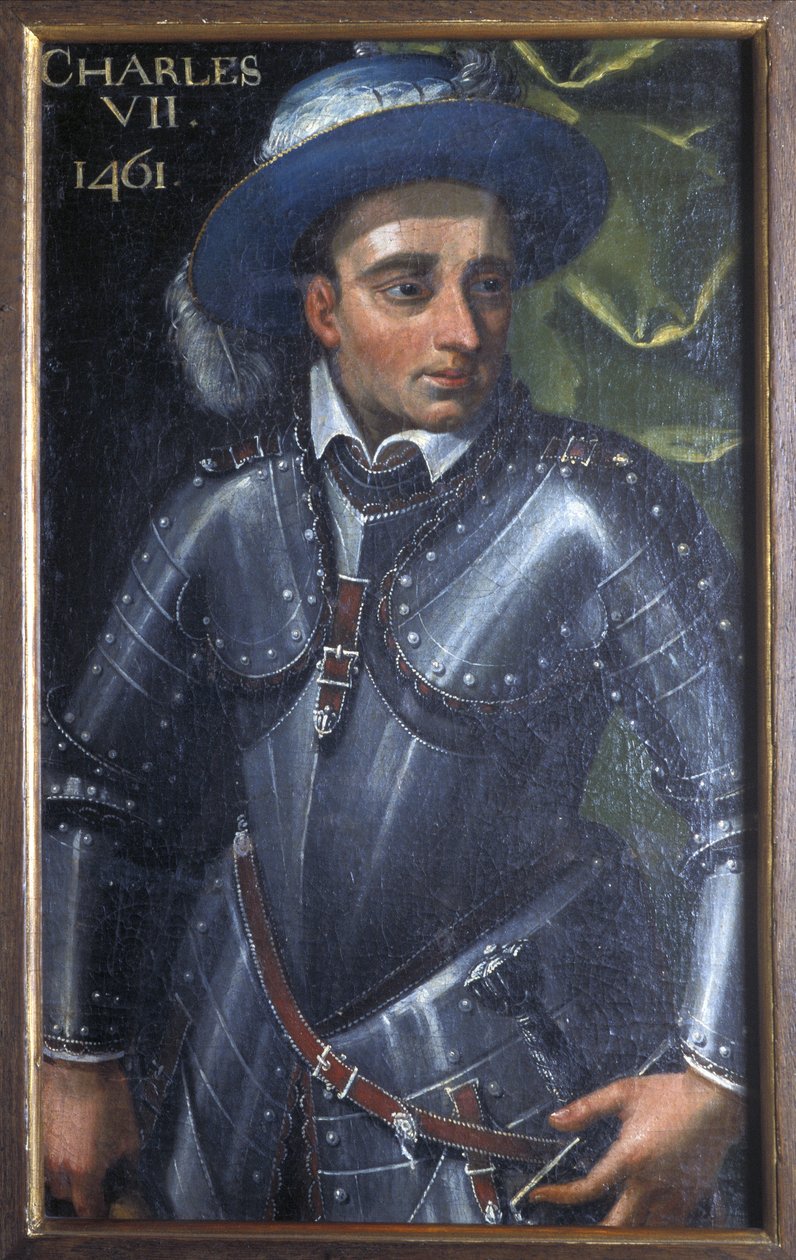 Indre et Loire N* 172 - Chateau de Loches - Portret Karola VII - XVII wiek autorstwa Unbekannt