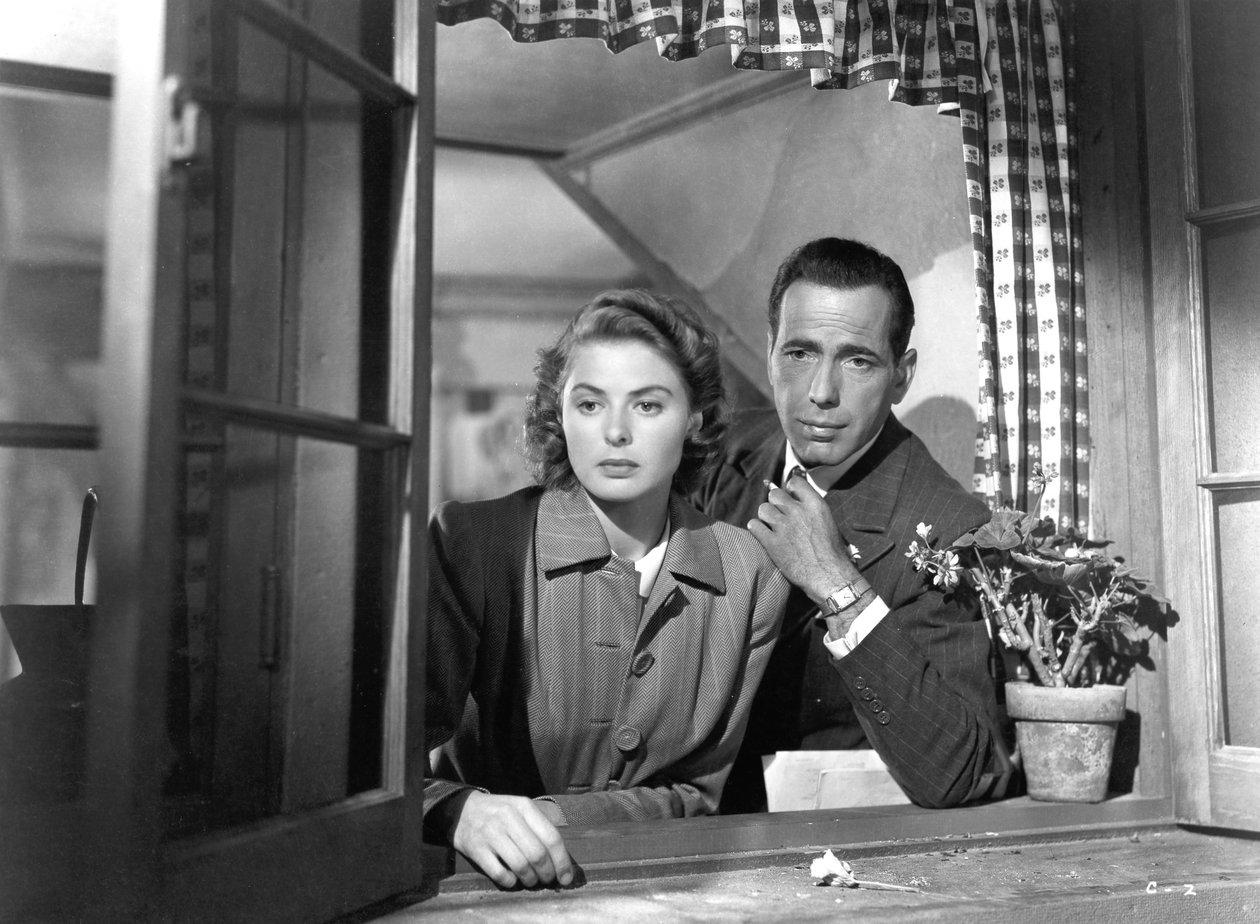 Ingrid Bergman i Humphrey Bogart w Cassablance, 1942 autorstwa Unbekannt