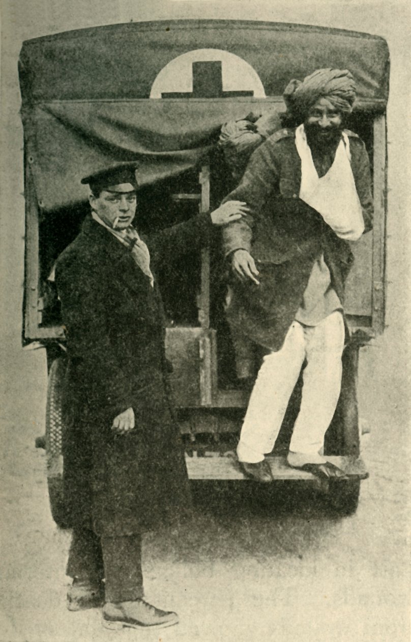 Ranny żołnierz indyjski, I wojna światowa, 1914, c1920. autorstwa Unbekannt