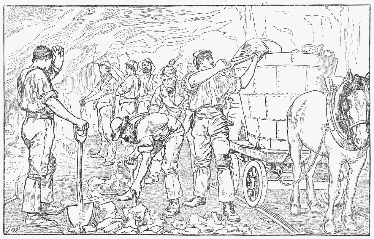 Wewnątrz kopalni soli w Cheshire, 1889 autorstwa Unbekannt