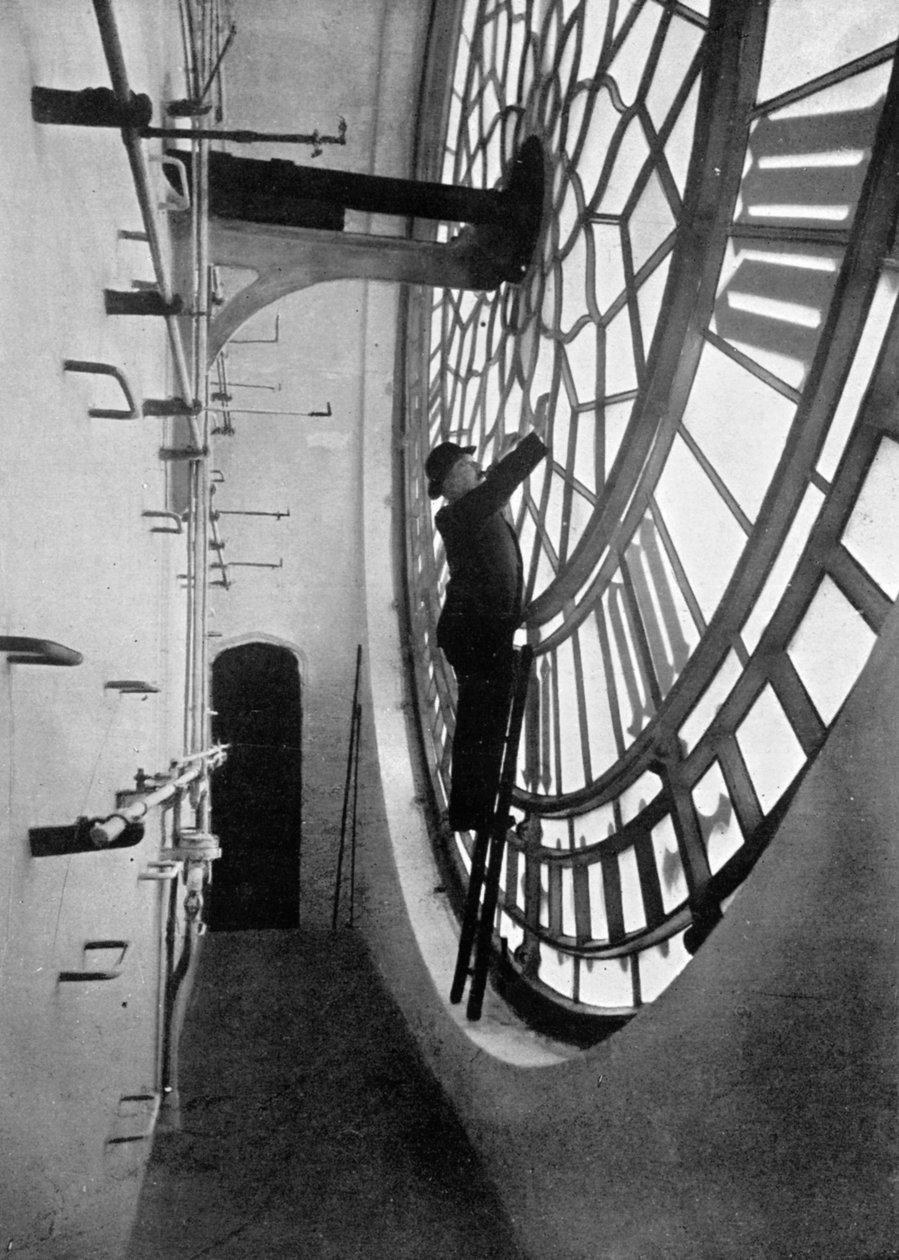 Wewnątrz tarczy Big Bena, Pałac Westminsterski, Londyn, c1905 autorstwa Unbekannt
