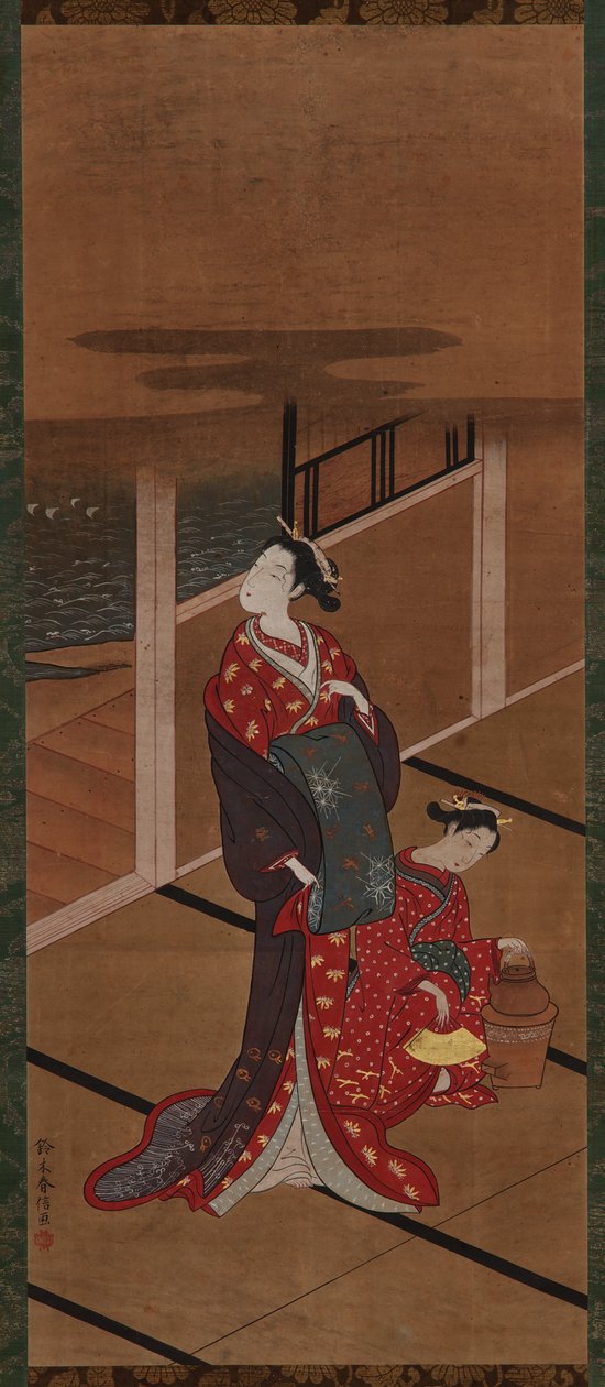 Interior: A Yujo and an Attendant Heating Water, Edo period, 1615-1868. autorstwa Unbekannt
