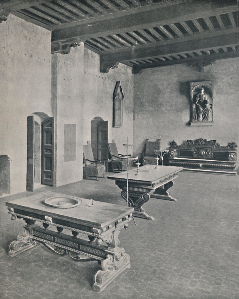 Wnętrze Palazzo Davanzati, Florencja. Z dwoma tablicami z XVI wieku, 1928 autorstwa Unbekannt