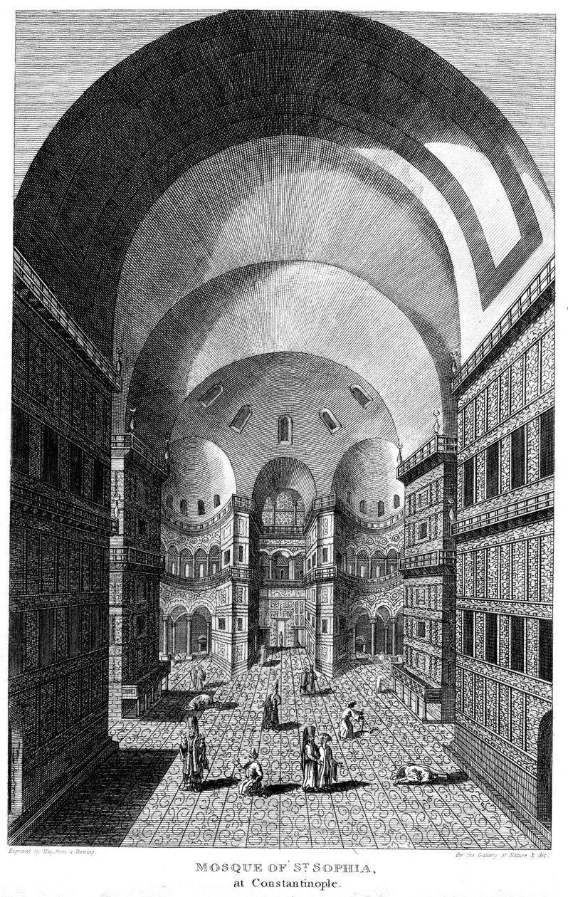 Wnętrze Hagia Sophia, Konstantynopol, Rycina, 1815 autorstwa Unbekannt
