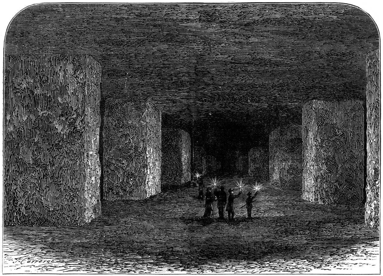 Wnętrze Kopalni Soli Marston, Northwich, Cheshire, Anglia, c1880 autorstwa Unbekannt