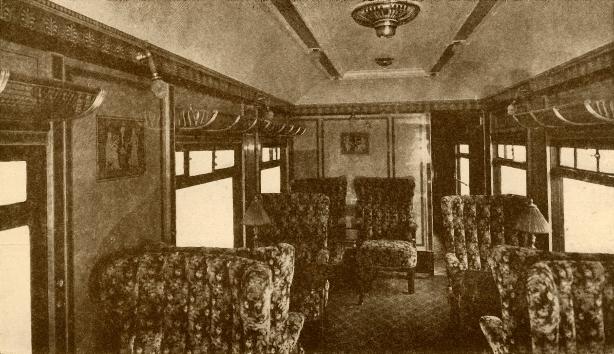 Wnętrze samochodu Pullman, Marjorie, Southern Railway, 1930. autorstwa Unbekannt
