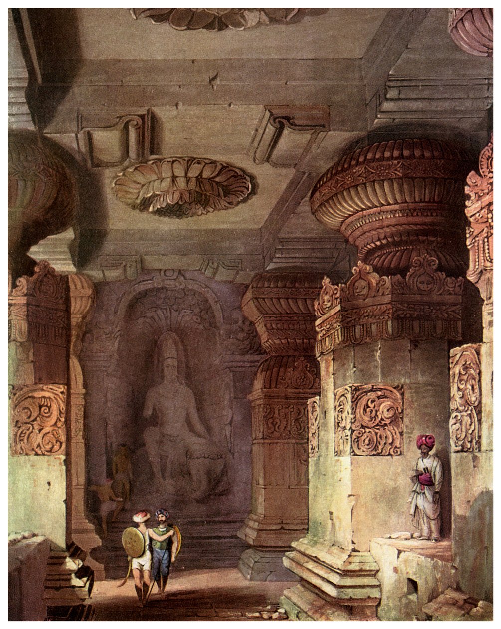 Wnętrze świątyni jaskiniowej, Ellora, Maharashtra, Indie, XIX w. 1956 autorstwa Unbekannt