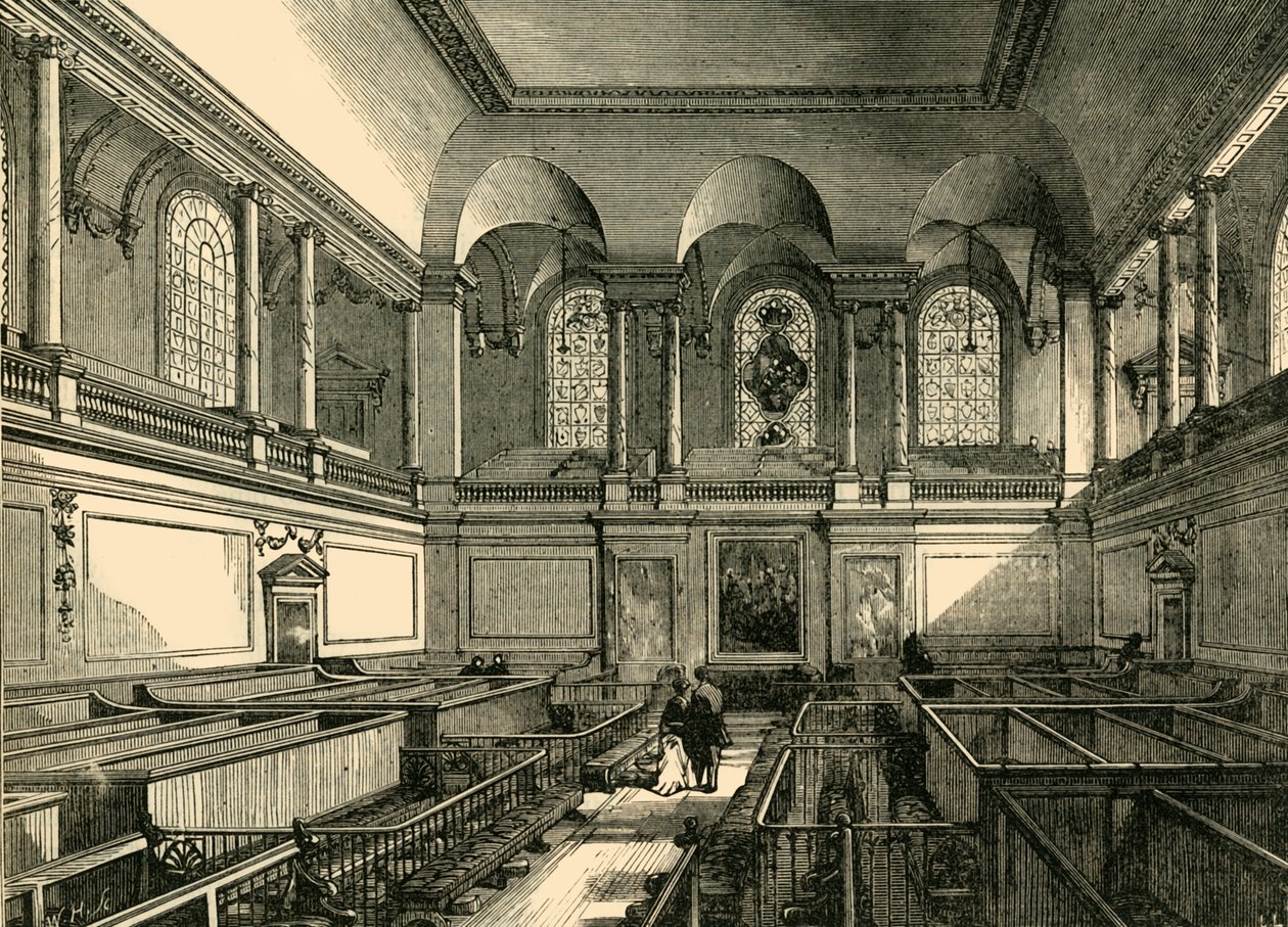 Wnętrze kaplicy Szpitala Podrzutków, ok. 1876 r. autorstwa Unbekannt