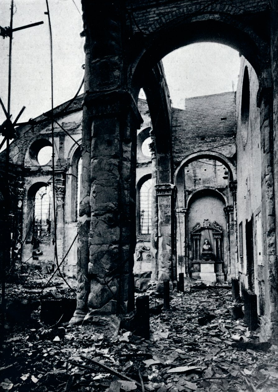 Wnętrze kościoła św. Marii Le Bow, Cheapside spalone podczas nalotu, 1941 autorstwa Unbekannt